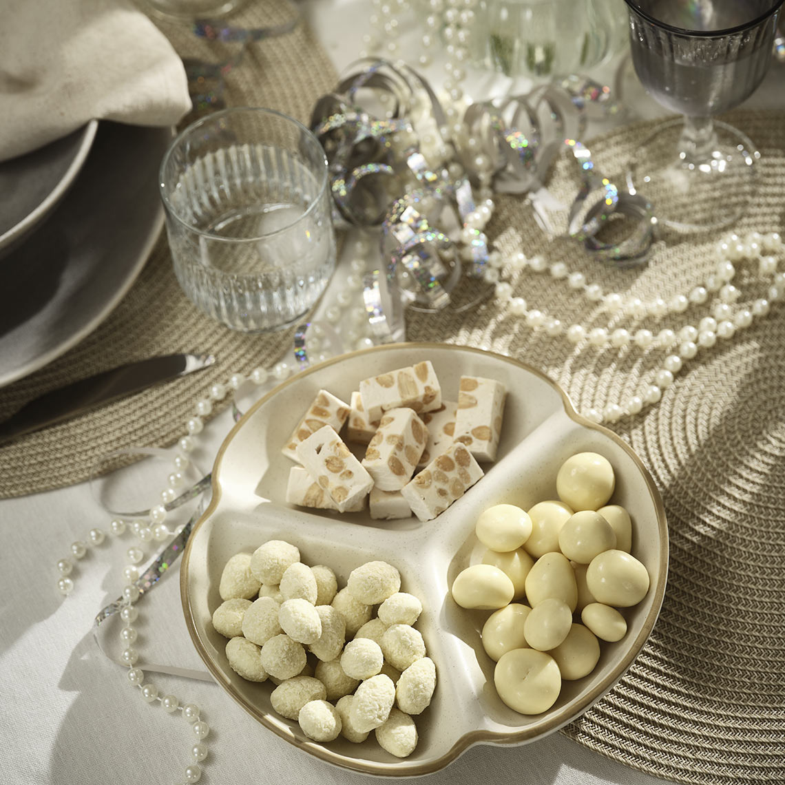 Bol JENSEN Plateau blanc avec compartiments pour collations